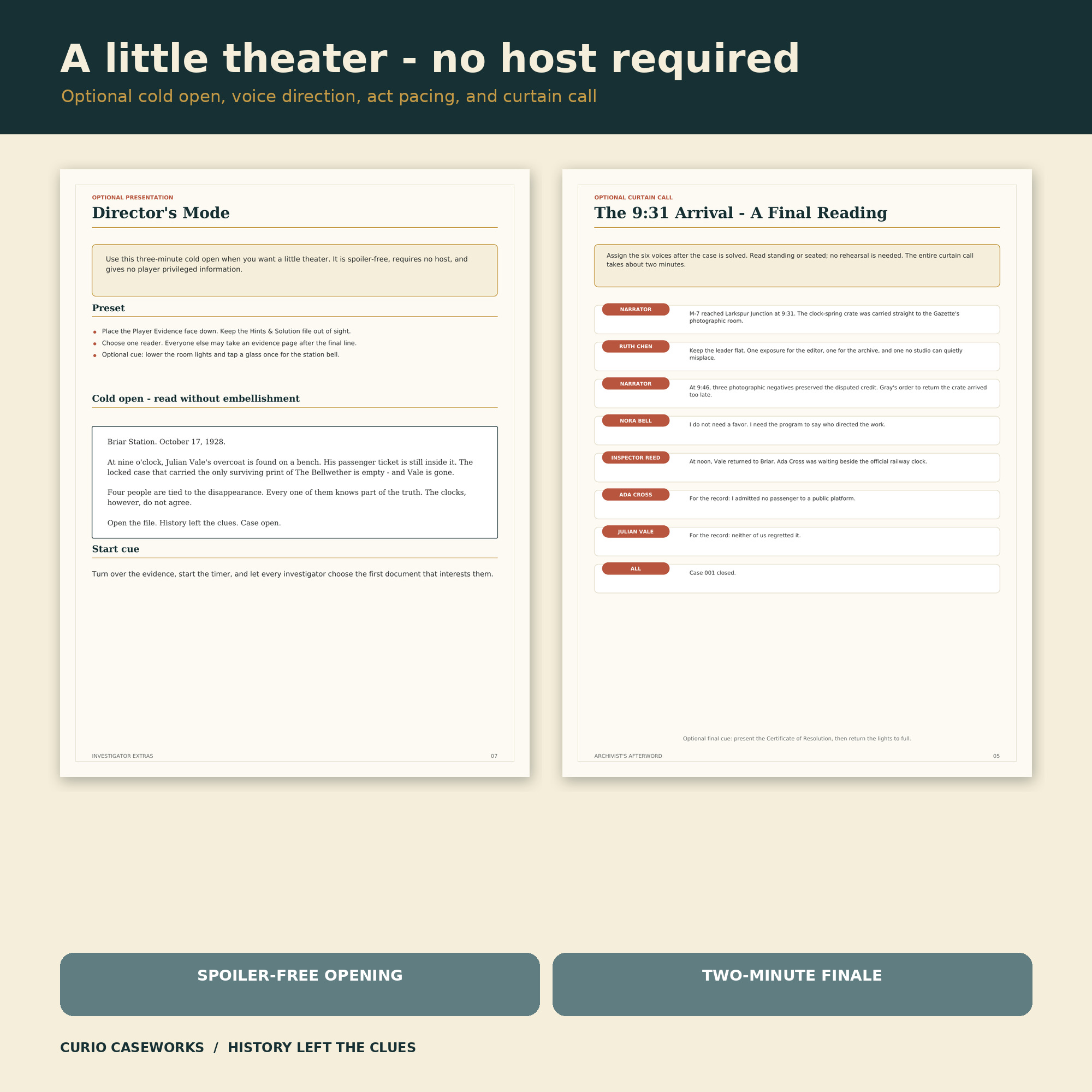 Curio Caseworks optional Director’s Mode materials